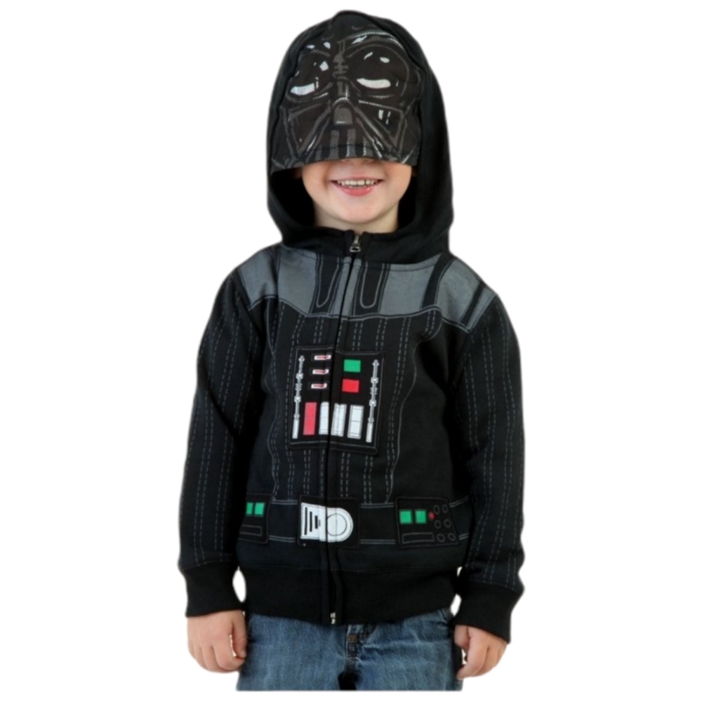 Star Wars Darth Vader Black Hooded Sweatshirt Hoodie Size 12 M Face‎ Mask
